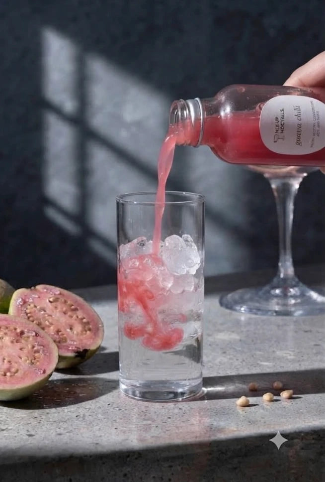 Guava Chilli mixer being poured over ice